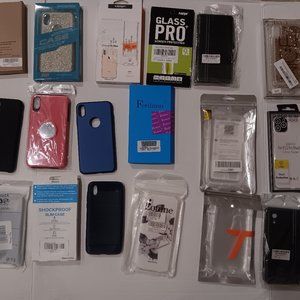 Lot of #18 iPhone Cases/screen protector. Unused, New, Opened Boxes